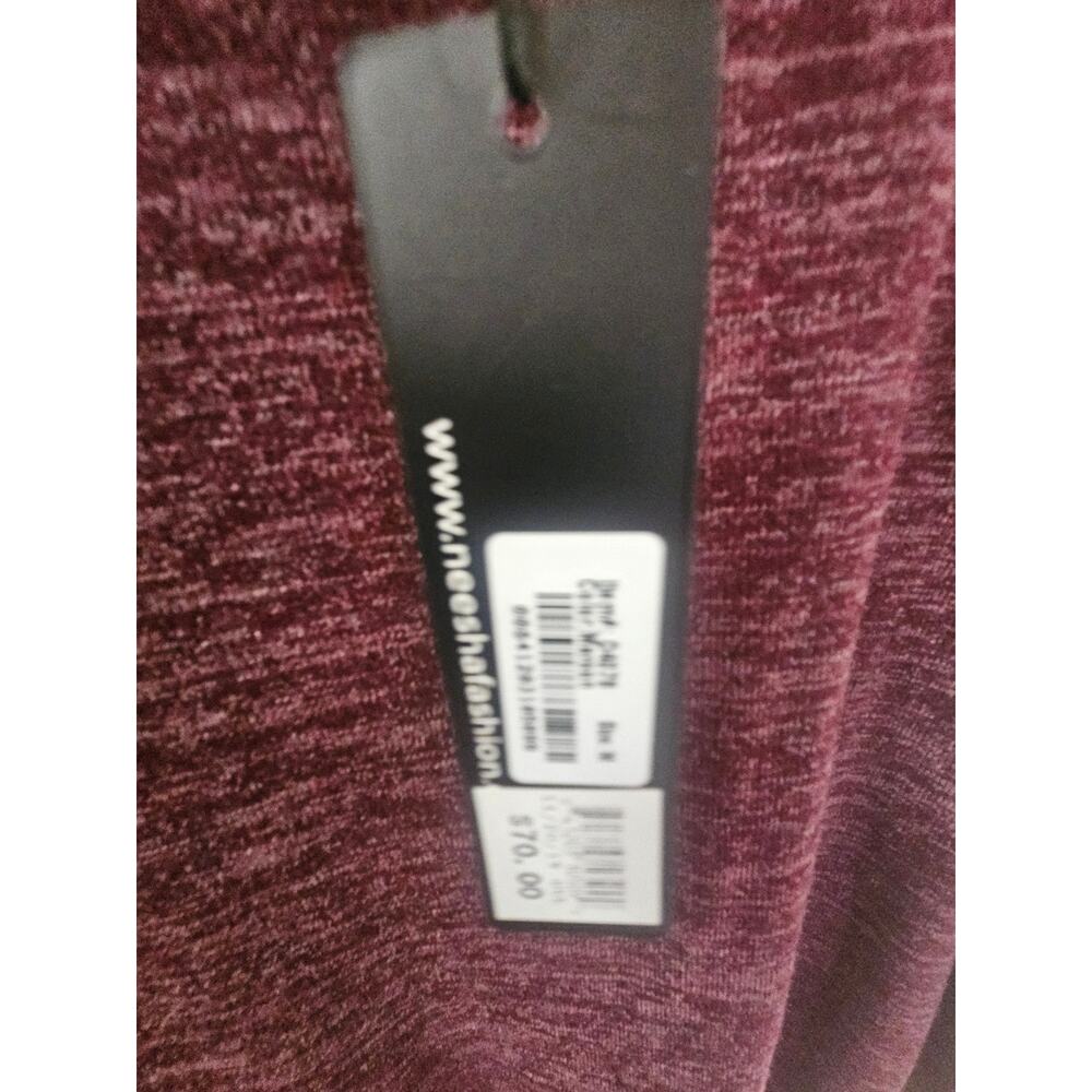 Neesha Heathered Burgundy Cowl Neck Zip  Dress Medium - Picture 4 of 6